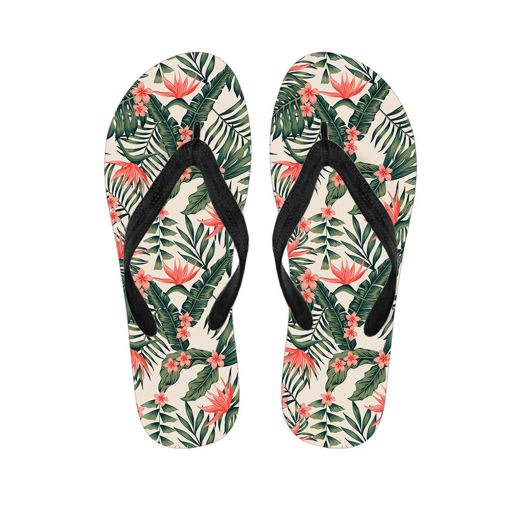 Blossom Tropical Leaves Pattern Print Flip Flops
