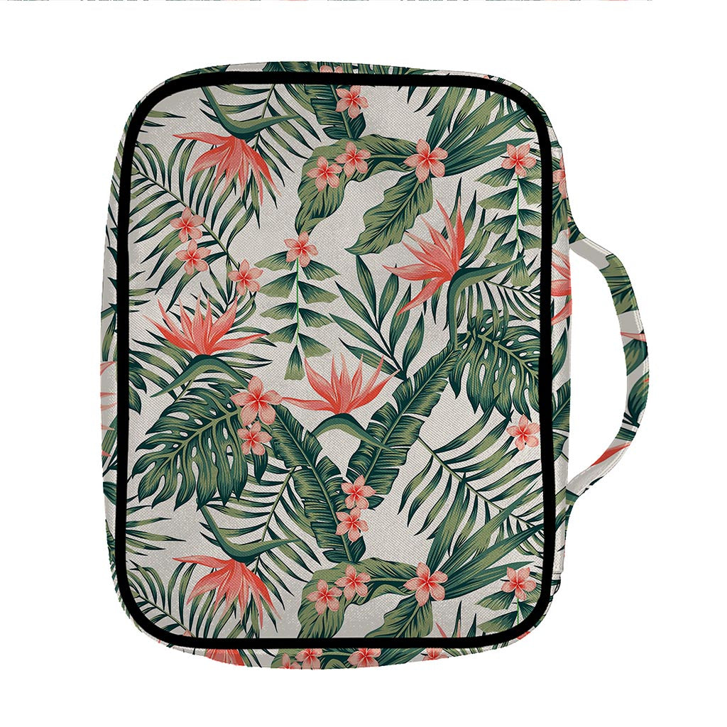 Blossom Tropical Leaves Pattern Print Front Pocket Bible Bag