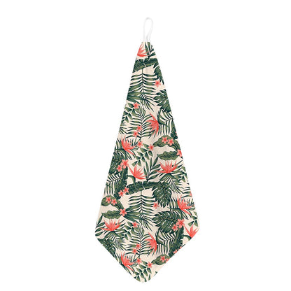 Blossom Tropical Leaves Pattern Print Hand Towel