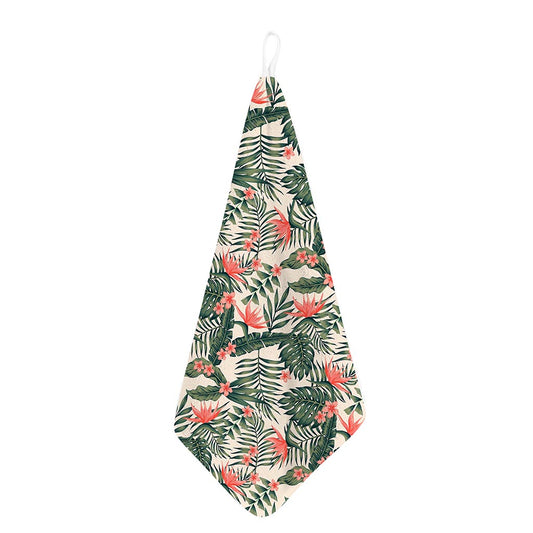 Blossom Tropical Leaves Pattern Print Hand Towel