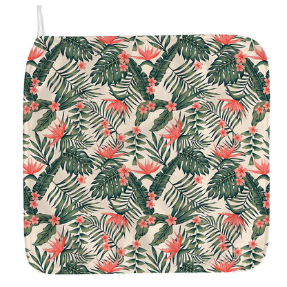 Blossom Tropical Leaves Pattern Print Hand Towel