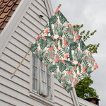Blossom Tropical Leaves Pattern Print House Flag