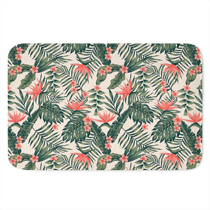 Blossom Tropical Leaves Pattern Print Indoor Door Mat