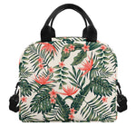 Blossom Tropical Leaves Pattern Print Insulated Lunch Bag