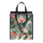 Blossom Tropical Leaves Pattern Print Insulated Lunch Tote