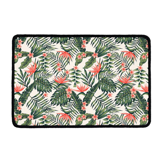 Blossom Tropical Leaves Pattern Print Kitchen Mat