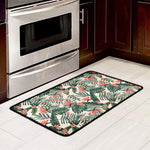 Blossom Tropical Leaves Pattern Print Kitchen Mat