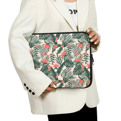 Blossom Tropical Leaves Pattern Print Laptop Sleeve