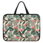 Blossom Tropical Leaves Pattern Print Laptop Sleeve With Handle