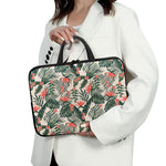 Blossom Tropical Leaves Pattern Print Laptop Sleeve With Handle