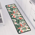 Blossom Tropical Leaves Pattern Print Long Kitchen Mat