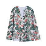 Blossom Tropical Leaves Pattern Print Long Sleeve Short Coat