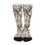 Blossom Tropical Leaves Pattern Print Long Socks