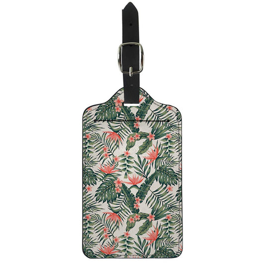 Blossom Tropical Leaves Pattern Print Luggage Tag
