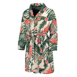 Blossom Tropical Leaves Pattern Print Men's Bathrobe