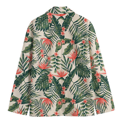 Blossom Tropical Leaves Pattern Print Men's Blazer