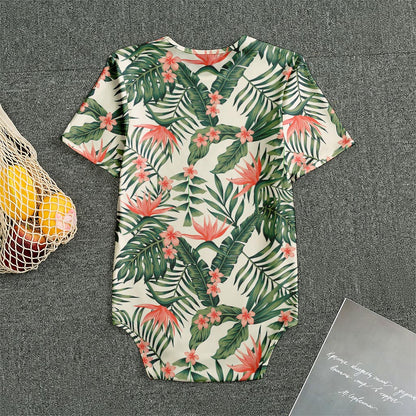 Blossom Tropical Leaves Pattern Print Men's Bodysuit