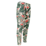 Blossom Tropical Leaves Pattern Print Men's Compression Pants