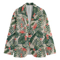 Blossom Tropical Leaves Pattern Print Men's Cotton Blazer