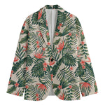 Blossom Tropical Leaves Pattern Print Men's Cotton Blazer