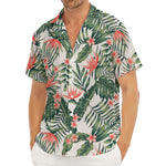 Blossom Tropical Leaves Pattern Print Men's Deep V-Neck Shirt