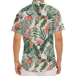 Blossom Tropical Leaves Pattern Print Men's Deep V-Neck Shirt