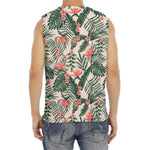 Blossom Tropical Leaves Pattern Print Men's Fitness Tank Top