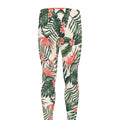 Blossom Tropical Leaves Pattern Print Men's Leggings