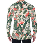 Blossom Tropical Leaves Pattern Print Men's Long Sleeve T-Shirt