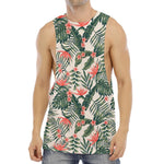 Blossom Tropical Leaves Pattern Print Men's Muscle Tank Top