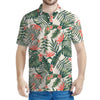 Blossom Tropical Leaves Pattern Print Men's Polo Shirt