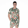 Blossom Tropical Leaves Pattern Print Men's Romper