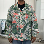 Blossom Tropical Leaves Pattern Print Men's Shirt Jacket