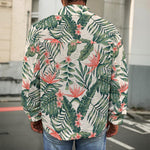 Blossom Tropical Leaves Pattern Print Men's Shirt Jacket