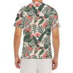 Blossom Tropical Leaves Pattern Print Men's Short Sleeve Rash Guard