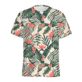 Blossom Tropical Leaves Pattern Print Men's Athletic T-Shirt