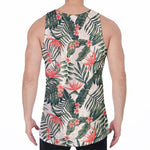 Blossom Tropical Leaves Pattern Print Men's Velvet Tank Top