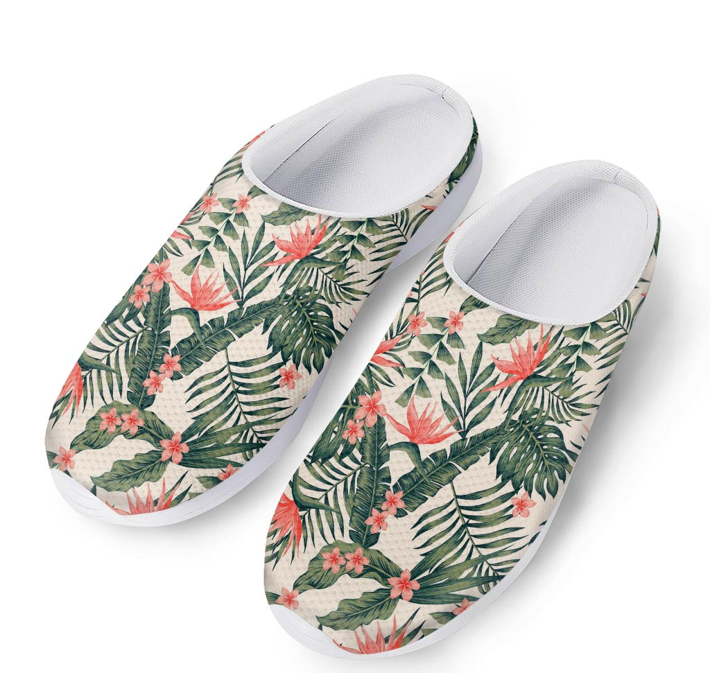 Blossom Tropical Leaves Pattern Print Mesh Casual Shoes