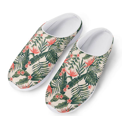 Blossom Tropical Leaves Pattern Print Mesh Casual Shoes