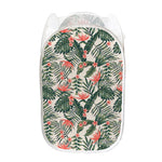 Blossom Tropical Leaves Pattern Print Mesh Laundry Hamper