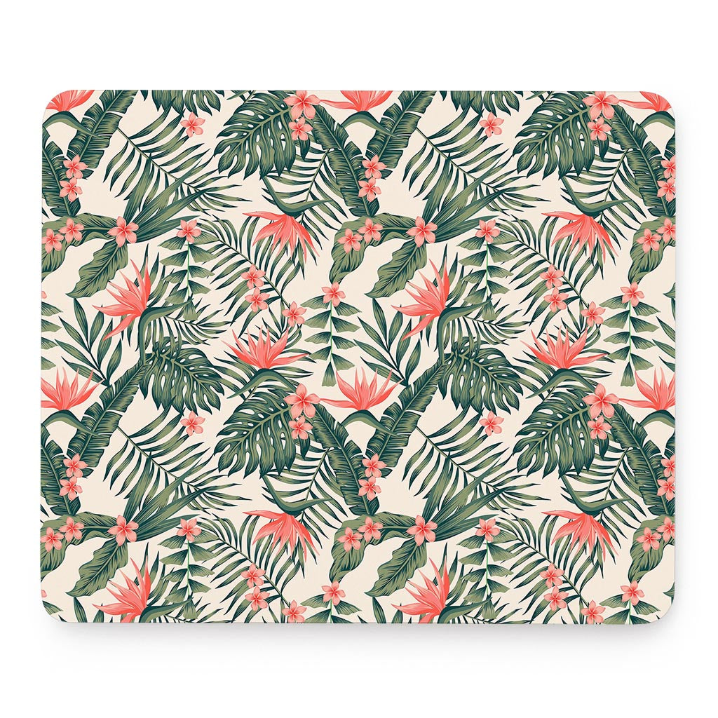 Blossom Tropical Leaves Pattern Print Mouse Pad