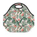 Blossom Tropical Leaves Pattern Print Neoprene Lunch Bag