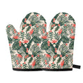 Blossom Tropical Leaves Pattern Print Oven Mitts