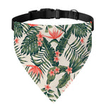 Blossom Tropical Leaves Pattern Print Over The Collar Dog Bandana
