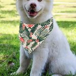 Blossom Tropical Leaves Pattern Print Over The Collar Dog Bandana
