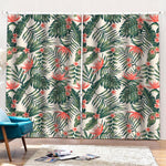 Blossom Tropical Leaves Pattern Print Pencil Pleat Curtains