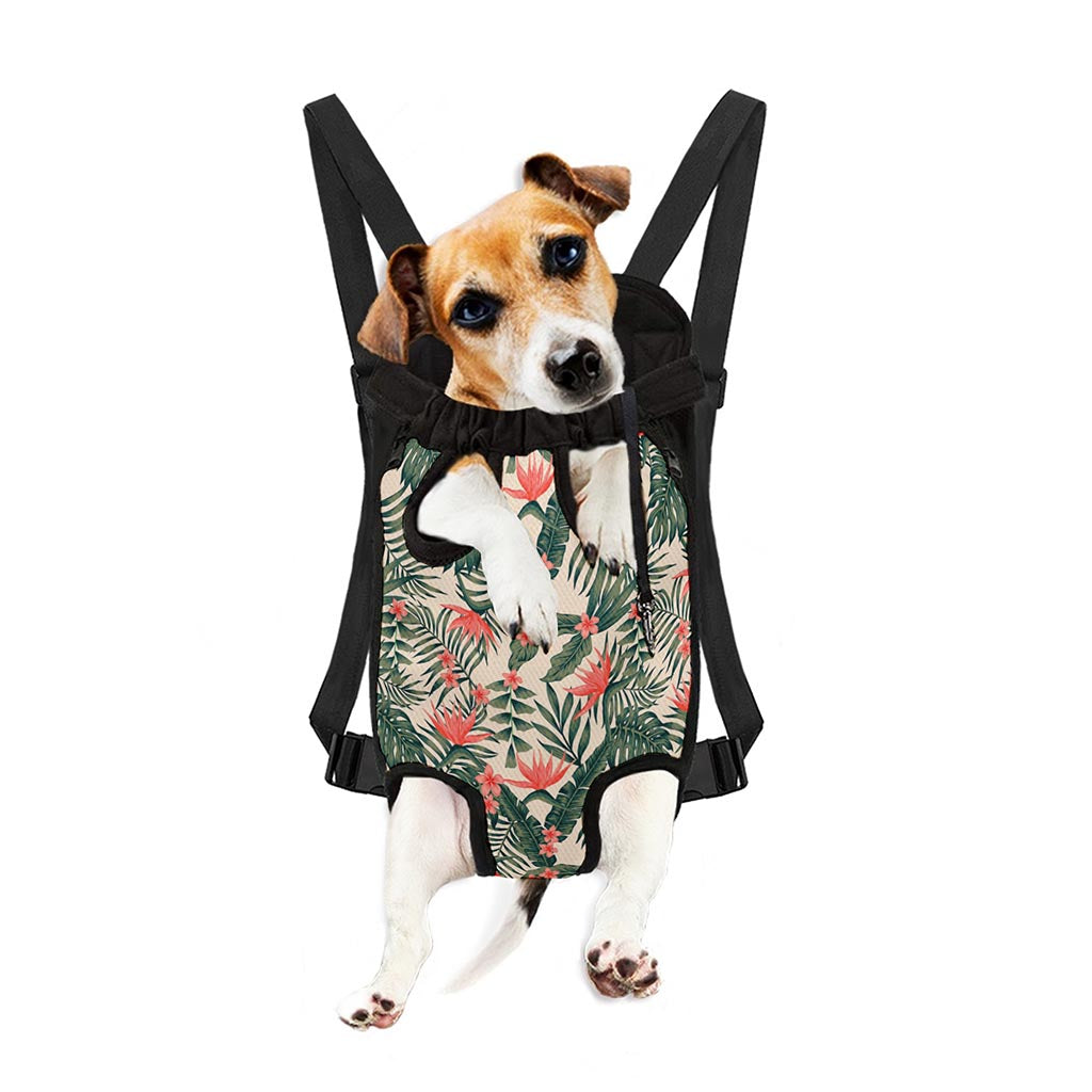 Blossom Tropical Leaves Pattern Print Pet Carrier Backpack
