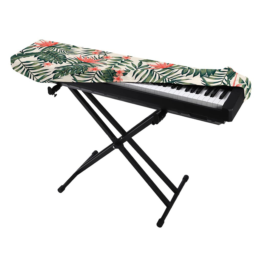 Blossom Tropical Leaves Pattern Print Piano Keyboard Cover