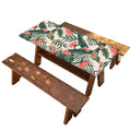 Blossom Tropical Leaves Pattern Print Picnic Table Cover