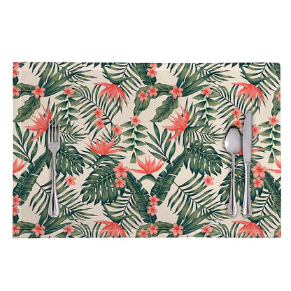 Blossom Tropical Leaves Pattern Print Placemat
